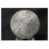 1780 Silver Maria Theresia Thaler Coin