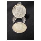 Lot of 2 1964 Silver Kennedy Half Dollars