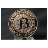 1oz .999 Bitcoin Solid Copper Coin