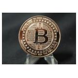 1oz .999 Bitcoin Solid Copper Coin