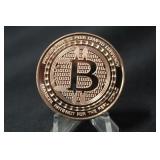 1oz .999 Bitcoin Solid Copper Coin