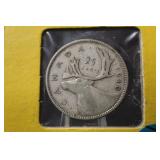 1940 Canadian Silver Quarter