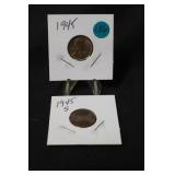 Lot of 2 AU/BU Lincoln Wheat Cents