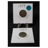 Lot of 2 Better Date Indian Head Cents