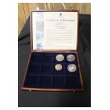 Republic of Liberia Coins in Wooden Case