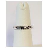.925 Silver Plain Tribal Design Band Sz 5  A