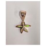 .925 Silver/RGP Pink Opal Starfish Pendant