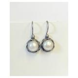 .925 Silver and Pearl Earrings  4.8g   R