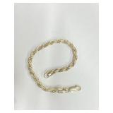 .925 Silver Heavy Rope Bracelet   12.4g  O