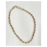 .925 Silver 7" Rope Bracelet  7.1g   E