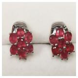 .925 Silver Ruby  Earrings