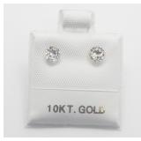 10K  White Topaz(0.45ct) Earrings