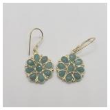Sterling Silver Emerald  Earrings