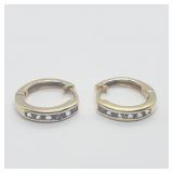 Sterling Silver Tanzanite Hoop Earrings