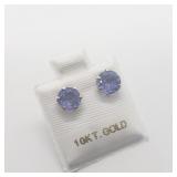 10K Yellow Gold Tanzanite(3ct)  Earrings