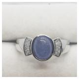 Sterling Silver Tanzanite Ring Sz8.75