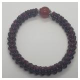 Garnet & Silver Flexible Bracelet