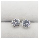 10K  Cz 7Mm Earrings