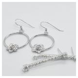 Sterling Silver Lots Of 2 Pairs Earrings