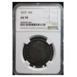 1819 Capped Bust Half Dollar AU Genuine