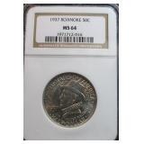 1937 ROANOKE Commemorative Half Dollar MS64