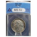 1937 Daniel Boone Commemorative Half Dollar MS62