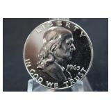 1963 Silver Franklin Proof Half Dollar Awesome