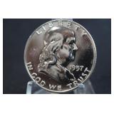 1957 Franklin Half Dollar FBL Silver Proof