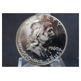 1960 Proof Franklin Silver Half Dollar Toned