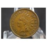 1880 Indian Head Cent Full Liberty Excellent