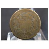 1868 2 Cent Piece Coin