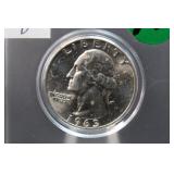 1963-D Uncirculated Washington Silver Quarter