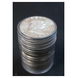 One Roll of 20 Uncirculated Franklin Half Dollars