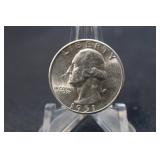 1951-D Uncirculated Washington Silver Quarter