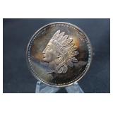 Vintage 1oz .999 Pure Silver Coin Toned