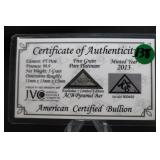 5 Grain Certified Pure .999 Platinum Bar