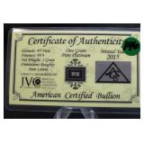 1 Grain Fractional .999 Pure Platinum Bar