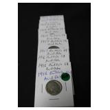 Lot of 10 Acid Date Buffalo Nickels