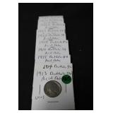 Lot of 10 Acid Date Buffalo Nickels