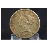 1907-S $10 Gold Liberty Head Coin Better Date