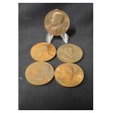 Lot of 5 Presidential Commemorative Copper Coins