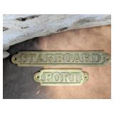 Brass STARBOARD  and PORT Plaque
