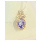 Sterling Pendant with Tanzanite and White Topaz