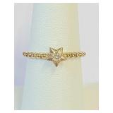 Sterling Diamond Ring Sz 7  2 grams