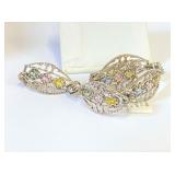 .925 Silver Diamond and  Sapphires Bracelet 7"