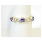 Sterling Tanzanite & Topaz Ring Sz 7.5  2.53 grams