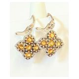 .925 Silver and Citrine Earrings  5 grams