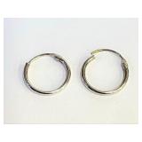 .925 Silver Hoop Earrings .5" Hoop