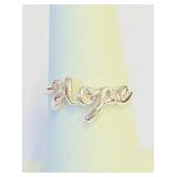 .925 Silver "Hope" Ring Sz 7   A