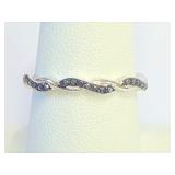 .925 Silver Black Onyx Braided Ring Sz 8   A